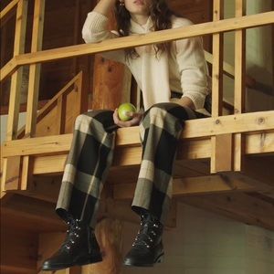 MANGO STRAIGHT CHECKERED TROUSER